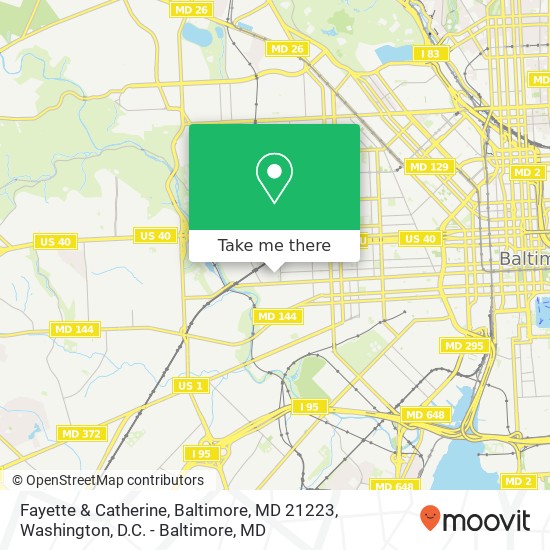 Fayette & Catherine, Baltimore, MD 21223 map