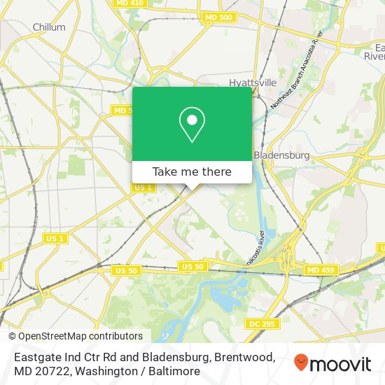 Eastgate Ind Ctr Rd and Bladensburg, Brentwood, MD 20722 map