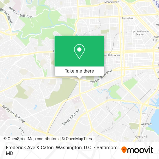Frederick Ave & Caton map