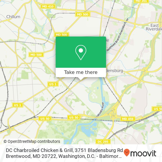 DC Charbroiled Chicken & Grill, 3751 Bladensburg Rd Brentwood, MD 20722 map