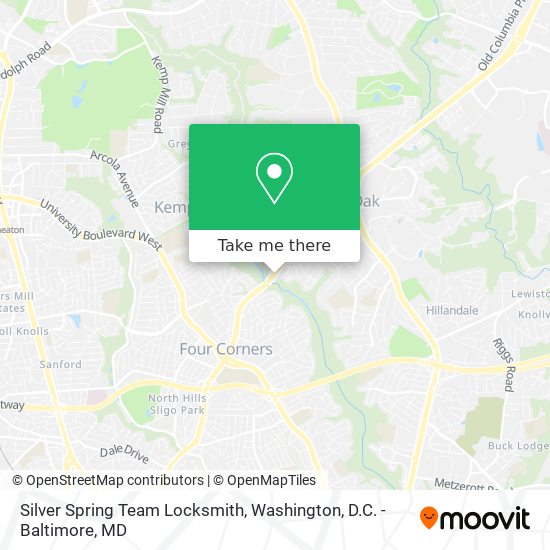 Mapa de Silver Spring Team Locksmith