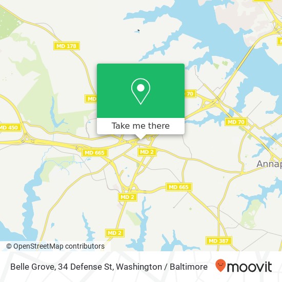 Belle Grove, 34 Defense St map