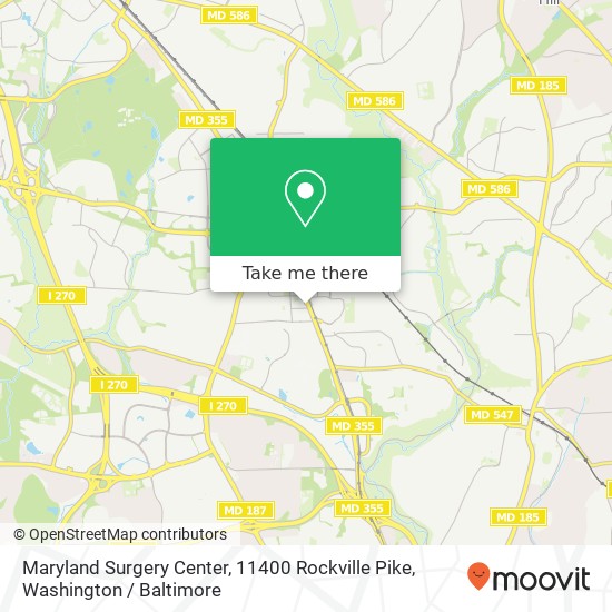 Mapa de Maryland Surgery Center, 11400 Rockville Pike