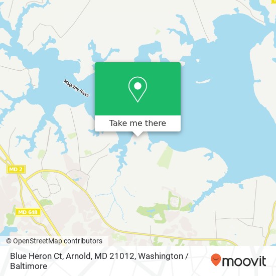 Mapa de Blue Heron Ct, Arnold, MD 21012