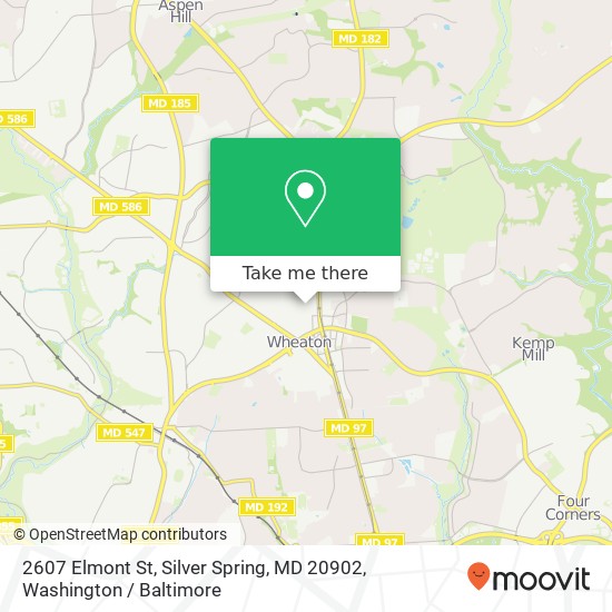 Mapa de 2607 Elmont St, Silver Spring, MD 20902