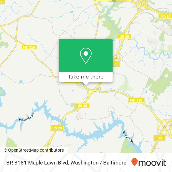 BP, 8181 Maple Lawn Blvd map