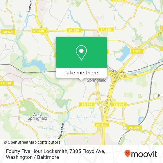 Mapa de Fourty Five Hour Locksmith, 7305 Floyd Ave