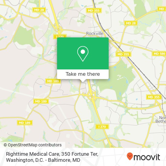 Mapa de Righttime Medical Care, 350 Fortune Ter