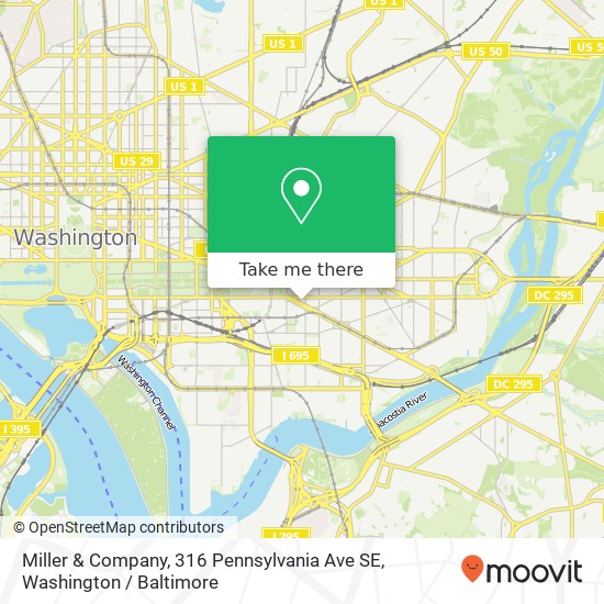 Mapa de Miller & Company, 316 Pennsylvania Ave SE