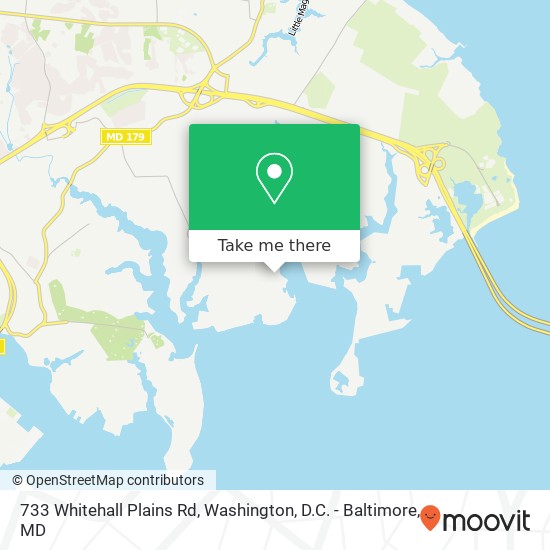 Mapa de 733 Whitehall Plains Rd, Annapolis, MD 21409