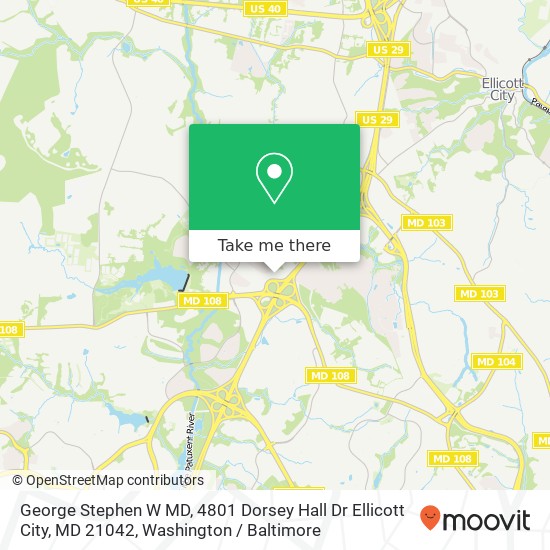 Mapa de George Stephen W MD, 4801 Dorsey Hall Dr Ellicott City, MD 21042