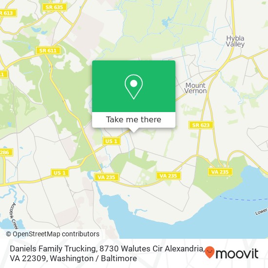 Daniels Family Trucking, 8730 Walutes Cir Alexandria, VA 22309 map