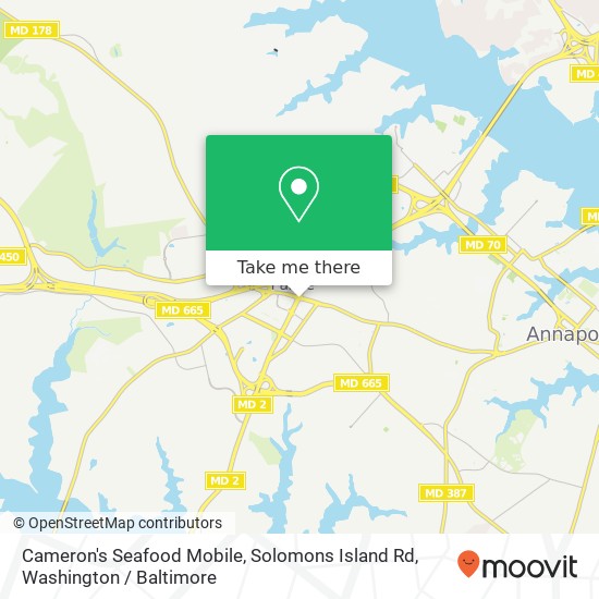 Mapa de Cameron's Seafood Mobile, Solomons Island Rd