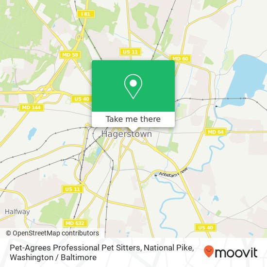 Mapa de Pet-Agrees Professional Pet Sitters, National Pike