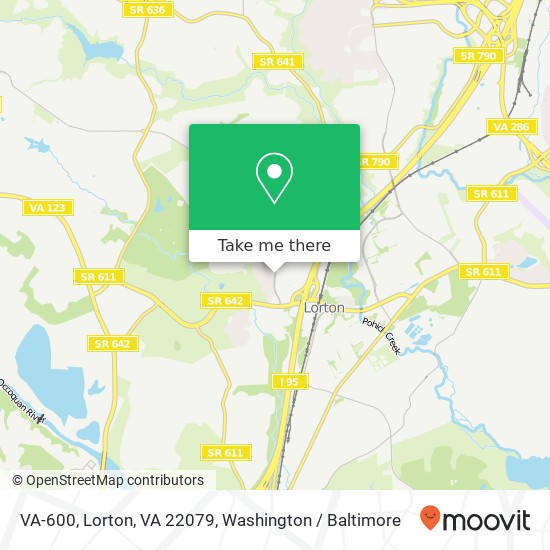 Mapa de VA-600, Lorton, VA 22079