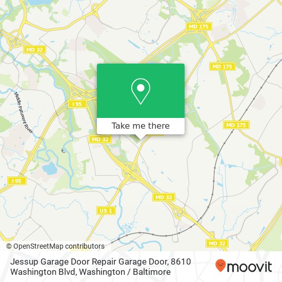 Mapa de Jessup Garage Door Repair Garage Door, 8610 Washington Blvd