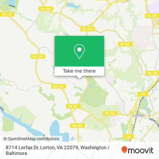 Mapa de 8714 Lorfax Dr, Lorton, VA 22079