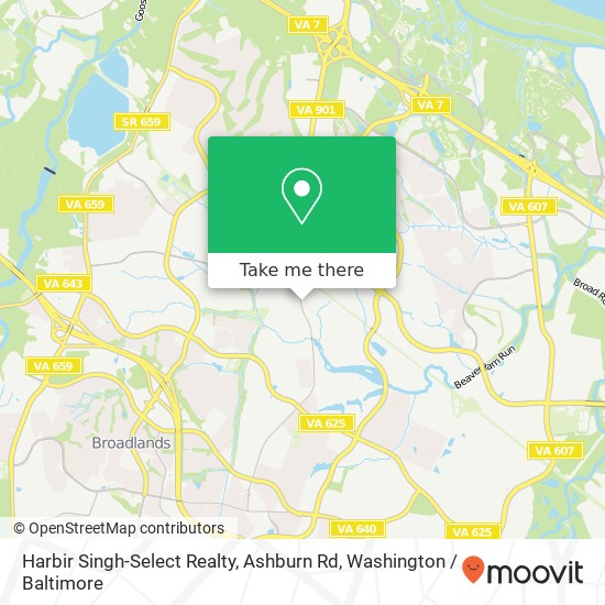Mapa de Harbir Singh-Select Realty, Ashburn Rd