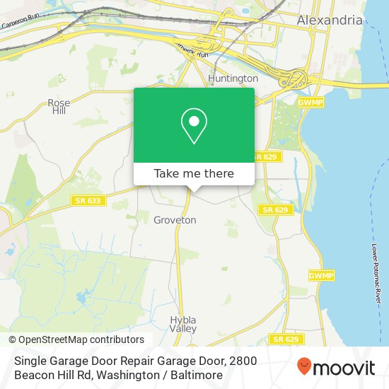 Mapa de Single Garage Door Repair Garage Door, 2800 Beacon Hill Rd