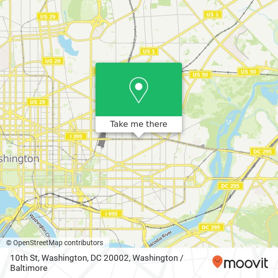 Mapa de 10th St, Washington, DC 20002