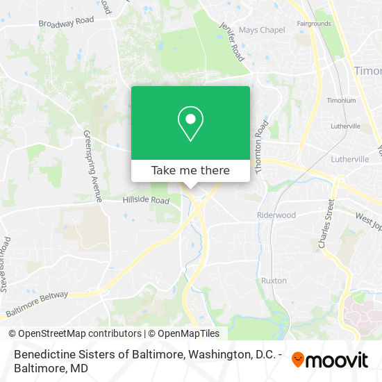 Benedictine Sisters of Baltimore map