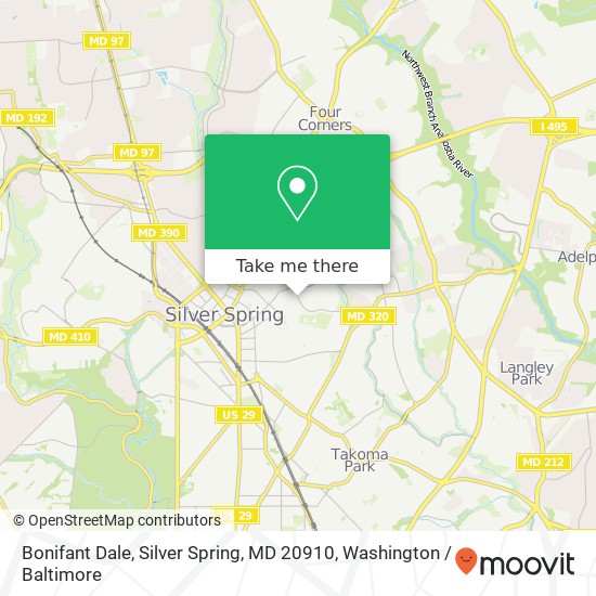 Mapa de Bonifant Dale, Silver Spring, MD 20910