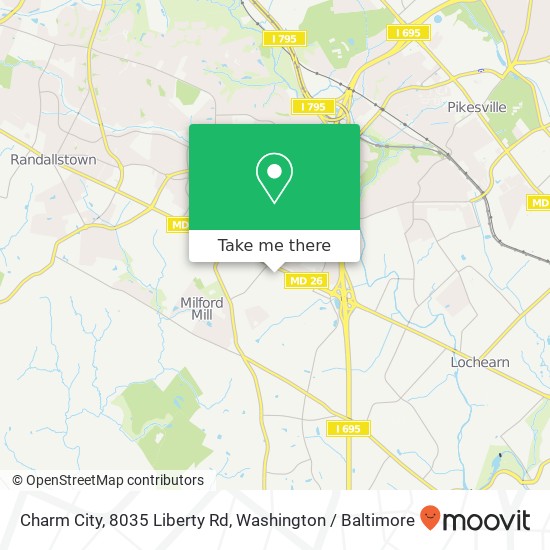 Mapa de Charm City, 8035 Liberty Rd