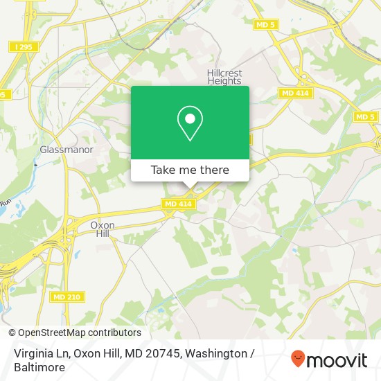 Virginia Ln, Oxon Hill, MD 20745 map