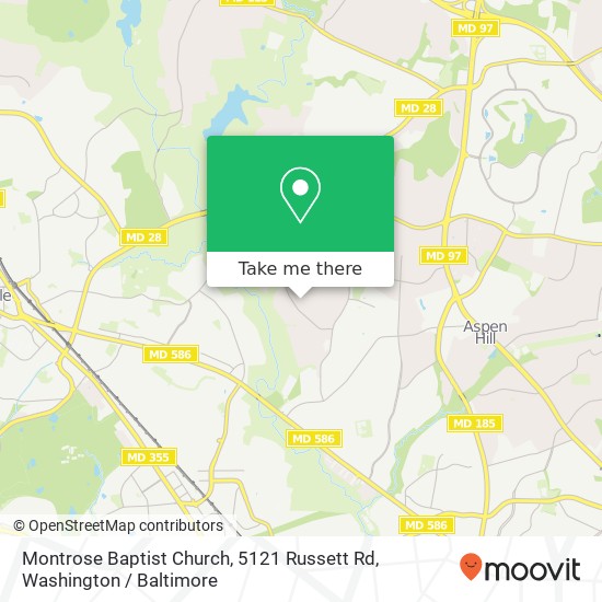 Mapa de Montrose Baptist Church, 5121 Russett Rd