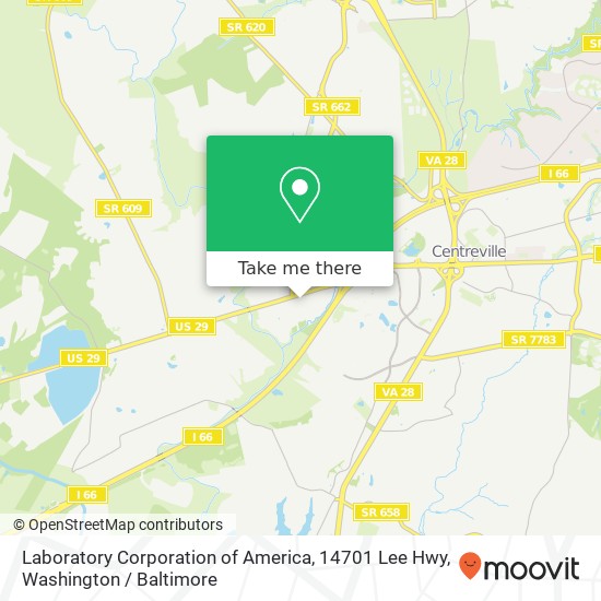 Laboratory Corporation of America, 14701 Lee Hwy map