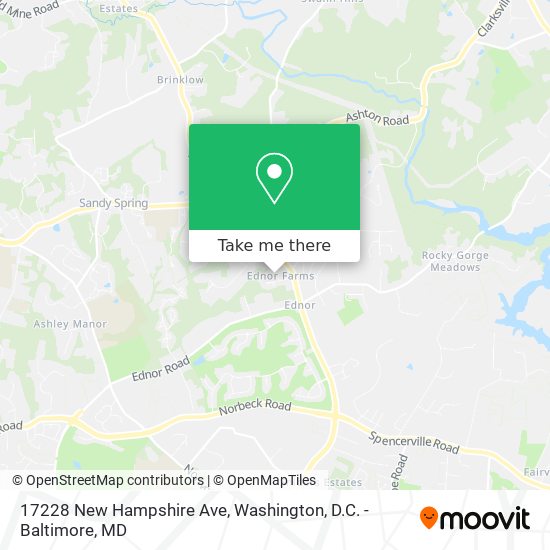 17228 New Hampshire Ave map