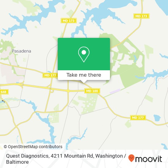 Mapa de Quest Diagnostics, 4211 Mountain Rd