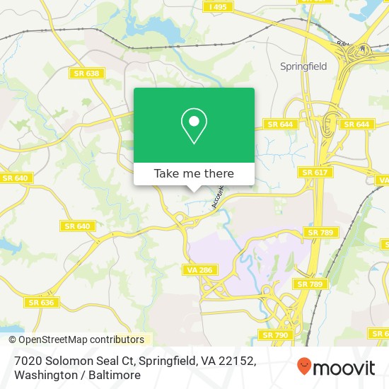 Mapa de 7020 Solomon Seal Ct, Springfield, VA 22152