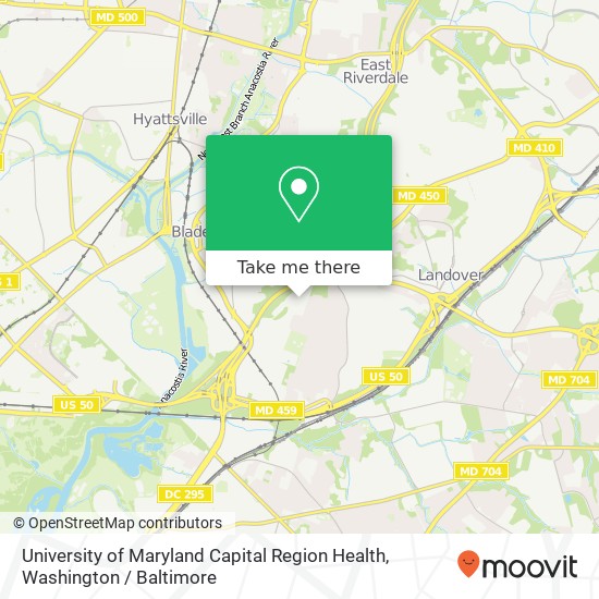 Mapa de University of Maryland Capital Region Health