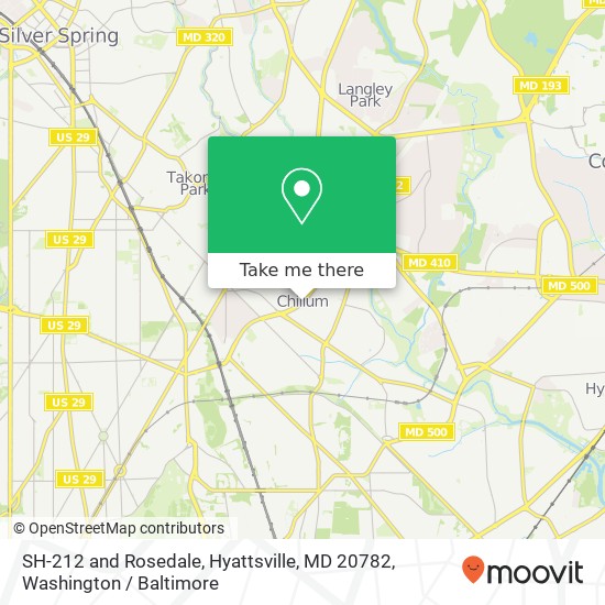 Mapa de SH-212 and Rosedale, Hyattsville, MD 20782