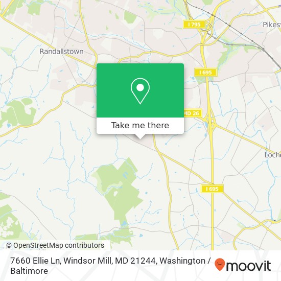 Mapa de 7660 Ellie Ln, Windsor Mill, MD 21244