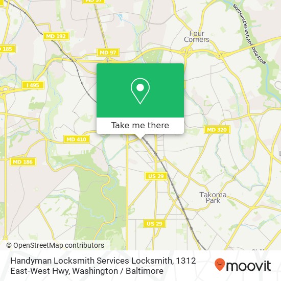 Handyman Locksmith Services Locksmith, 1312 East-West Hwy map