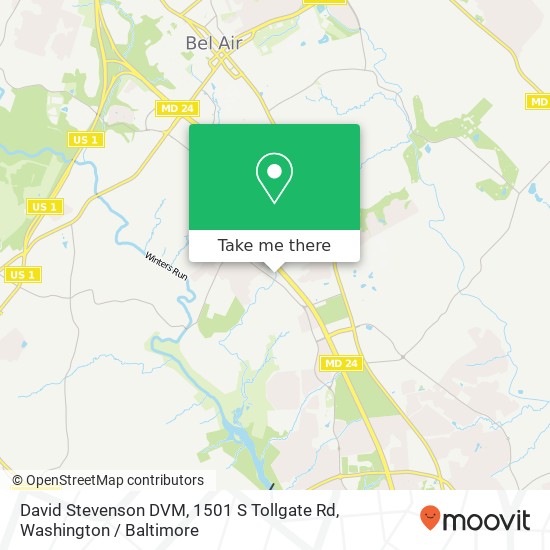 Mapa de David Stevenson DVM, 1501 S Tollgate Rd