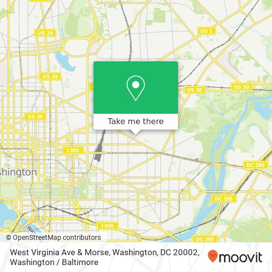 West Virginia Ave & Morse, Washington, DC 20002 map