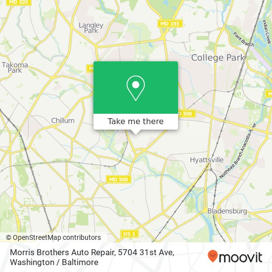 Mapa de Morris Brothers Auto Repair, 5704 31st Ave