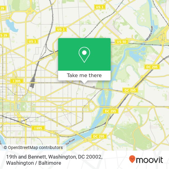 Mapa de 19th and Bennett, Washington, DC 20002