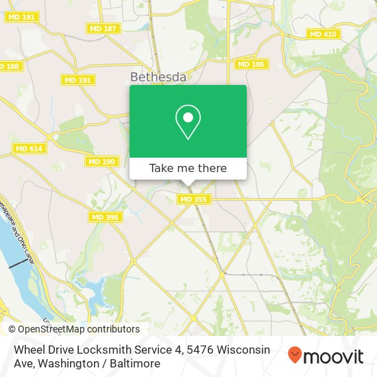 Mapa de Wheel Drive Locksmith Service 4, 5476 Wisconsin Ave