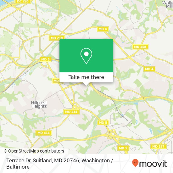 Mapa de Terrace Dr, Suitland, MD 20746