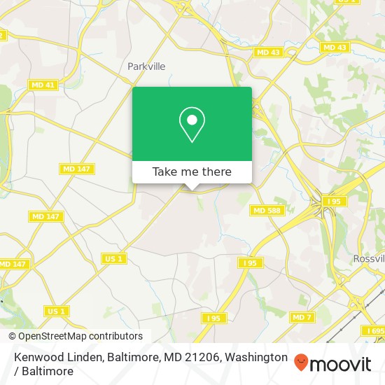 Mapa de Kenwood Linden, Baltimore, MD 21206