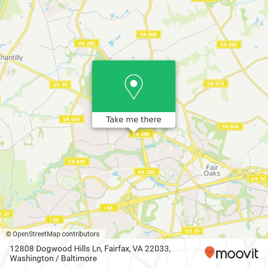 12808 Dogwood Hills Ln, Fairfax, VA 22033 map