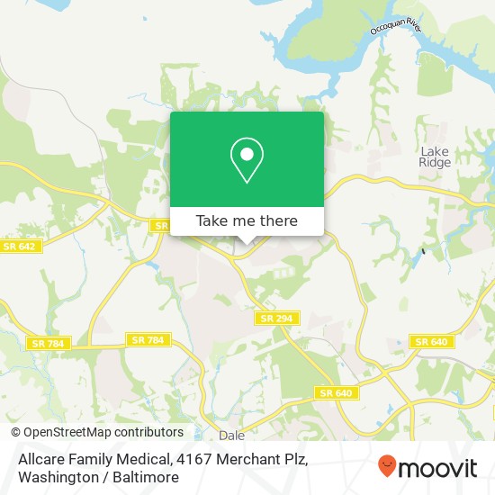 Mapa de Allcare Family Medical, 4167 Merchant Plz