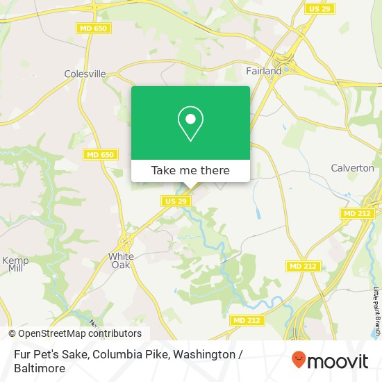 Fur Pet's Sake, Columbia Pike map