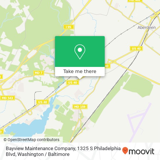 Mapa de Bayview Maintenance Company, 1325 S Philadelphia Blvd