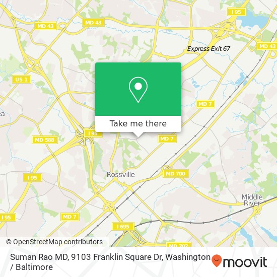 Mapa de Suman Rao MD, 9103 Franklin Square Dr