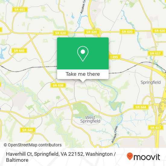 Haverhill Ct, Springfield, VA 22152 map